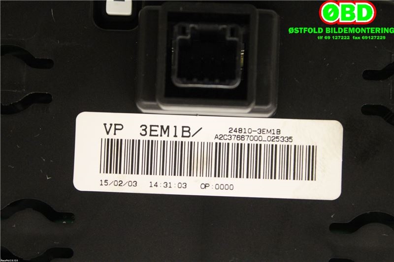 Multimedia display (MCU - Media Controller Unit) til Nissan Leaf 2011-2017 (Type I)  (NISSAN|248103EM1B|)