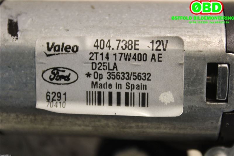 Viskermotor bakrute til Ford Transit Connect 2009-2013 (Type I, Fase 2)  (FORD|1520304||2T1417W400AE)