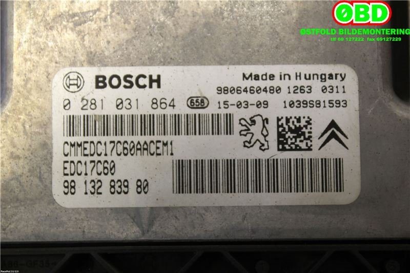 Styreenhet motor til Peugeot 308 2013-2021 (Type II)  (PEUGEOT||9813283980)