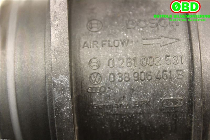 Luftmengde/luftmassemåler til VW Golf V, Combi 2003-2008  (VOLKSWAGEN|038 906 461 B|0281002531|038906461B)