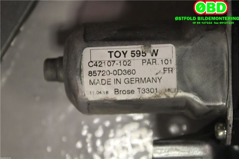 Ruteheis venstre foran til Toyota Yaris 2014-2020 (Type III, Fase 2)  (TOYOTA|698200D440|)