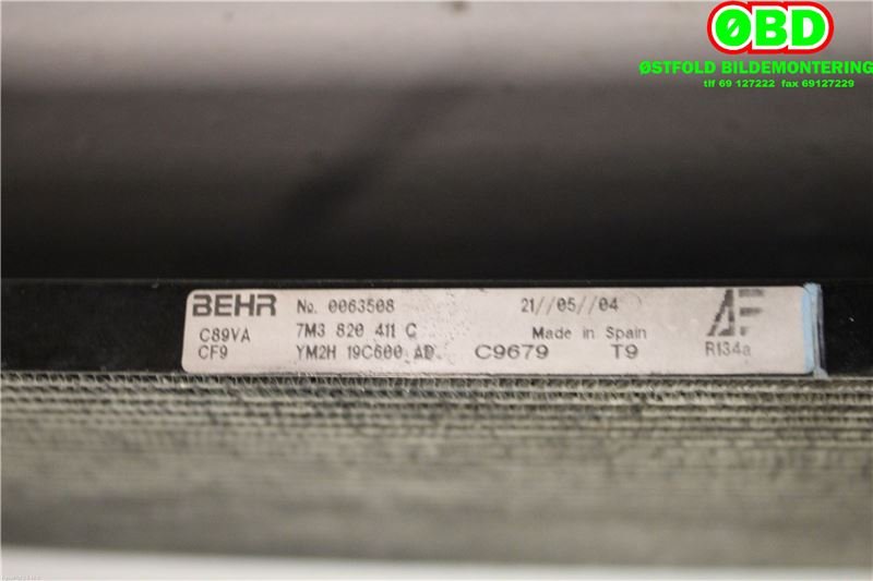 Aircondition radiator til Ford Galaxy 2001-2006 (Type II)  (FORD|1418700|7M3820411C|YM2H19C600AD)