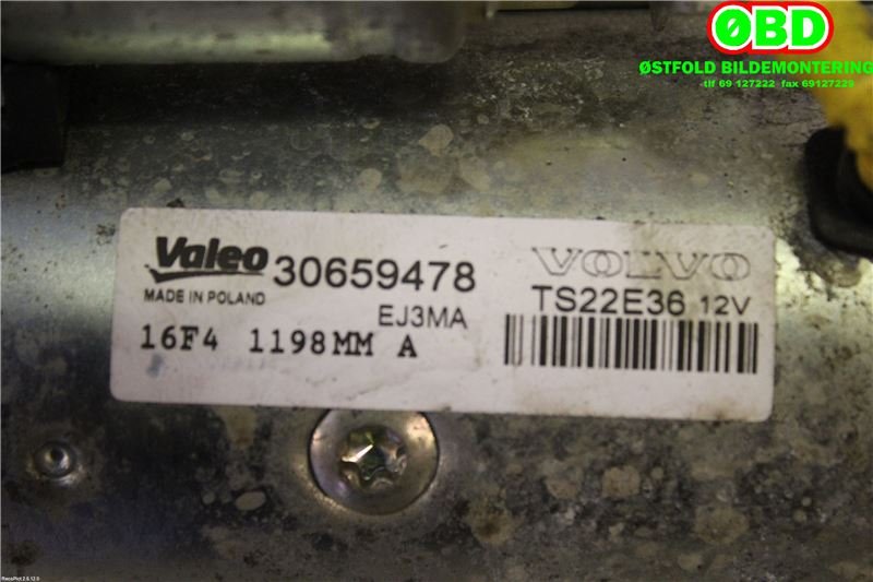 Starter diesel til Volvo V40 2012-2019 (VOLVO|36001519||30659478)