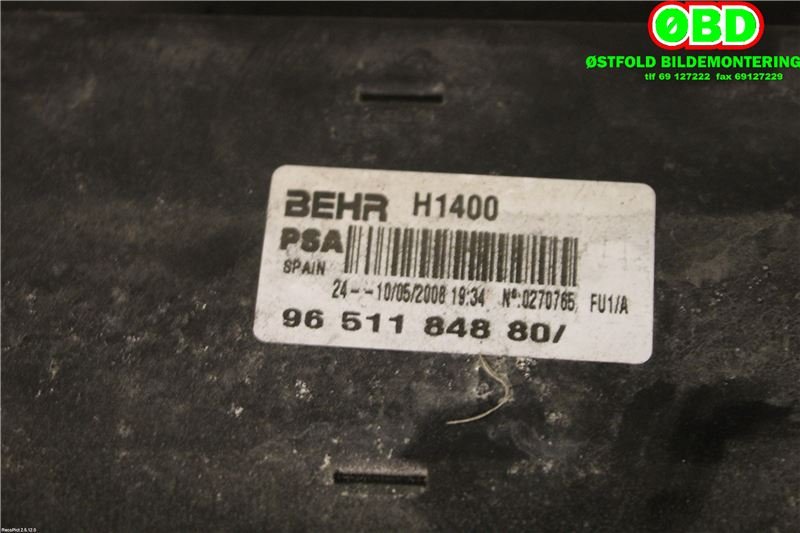 Intercooler til Peugeot 207 2006-2012 (PEUGEOT|0384J4||9651184880)
