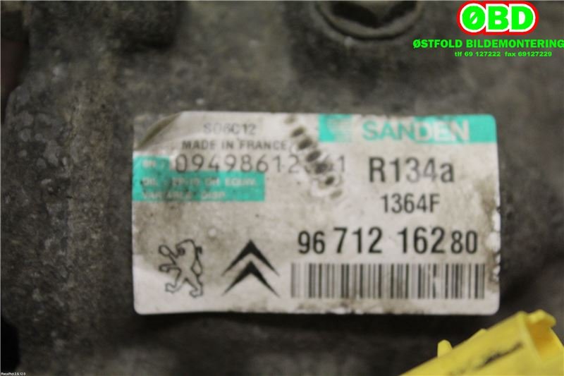 Aircondition kompressor til Citroën Berlingo 2008-2015 (Type II, Fase 1) (CITROEN|6487 08|98 228 268 80|9671216280)