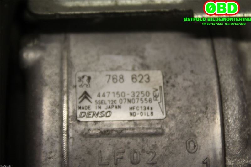 Aircondition kompressor til Citroën C4 2011-2017 (Type II) (CITROEN|9826268480|4471503250|768623)