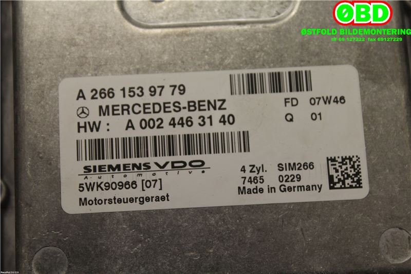 Styreenhet motor til Mercedes A-Klasse 2005-2012 (W169) (W169) (MERCEDES|A 002 446 33 40||2661539779)