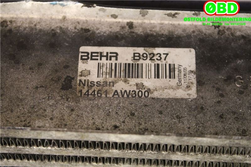 Intercooler til Nissan Primera 2002-2007 (P12) (P12) (NISSAN|14461AW300|B9237)