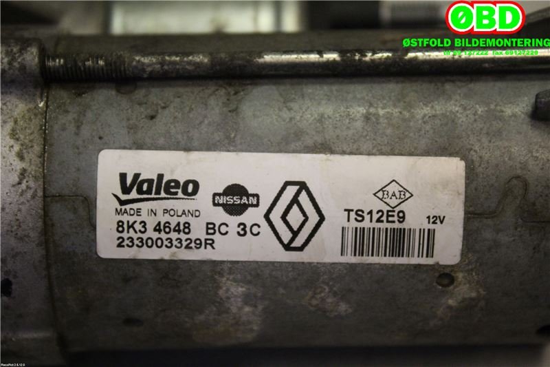Starter diesel til Dacia Duster 2010-2017 (Type I)  (1.5 DCI K9K-898|233003329R|233000603R)