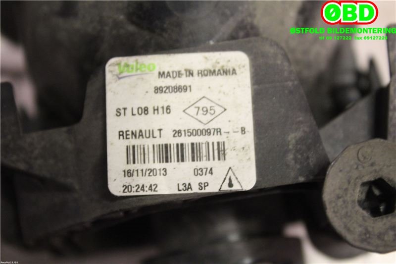 Tåkelykt venstre foran til Dacia Duster 2010-2017 (Type I)  (1.5 DCI K9K-898|261500097R|)
