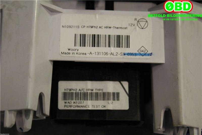 Varmeapparat betjening til Dacia Duster 2010-2017 (Type I) (1.5 DCI K9K-898|)