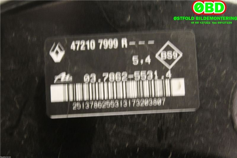 Bremsekraft-forsterker til Dacia Duster 2010-2017 (Type I)  (1.5 DCI K9K-898|472102061R||472107999R)