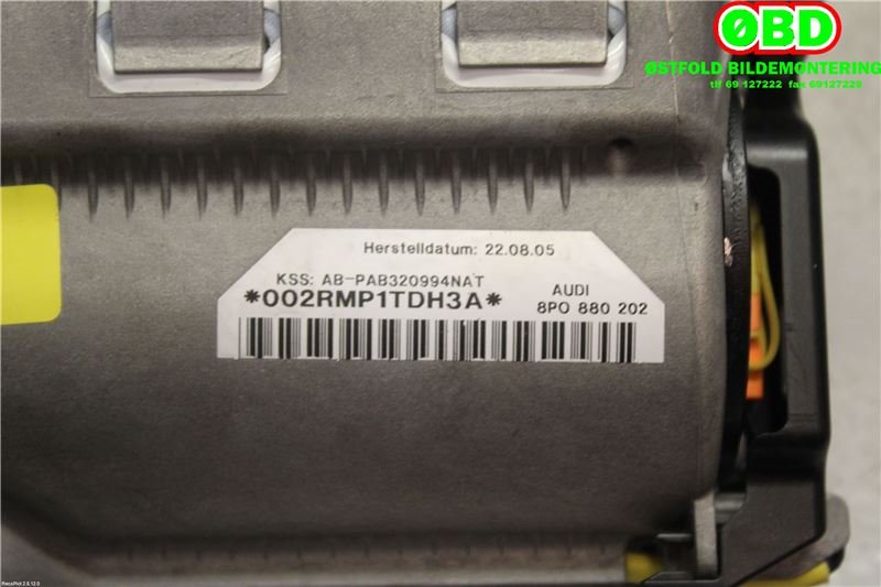 Airbag passasjer til Audi A3 2003-2008 (Type II, Fase 1)  (AUDI|8P0880202C||8P0880202)