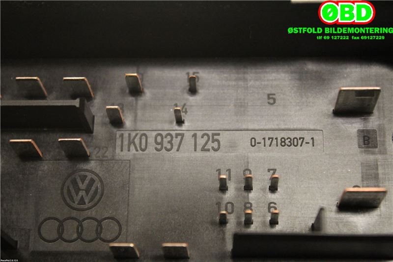 Sikringsboks til Audi A3 2003-2008 (Type II, Fase 1)  (AUDI|1K0 937 125 A||1K0937125)