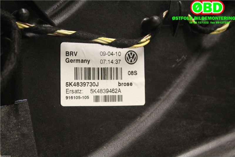 Ruteheis høyre bak til VW Golf VI 2008-2012  (VOLKSWAGEN|5K4 839 462|)