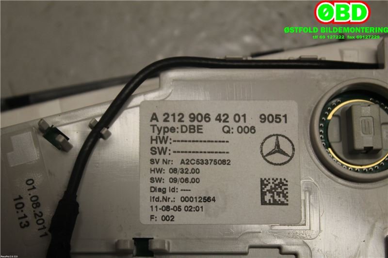 Taklyspanel til Mercedes E-Klasse 2009-2013 (Fase 1) (W212) (W212) (MERCEDES|A 212 906 42 01||2129064201)
