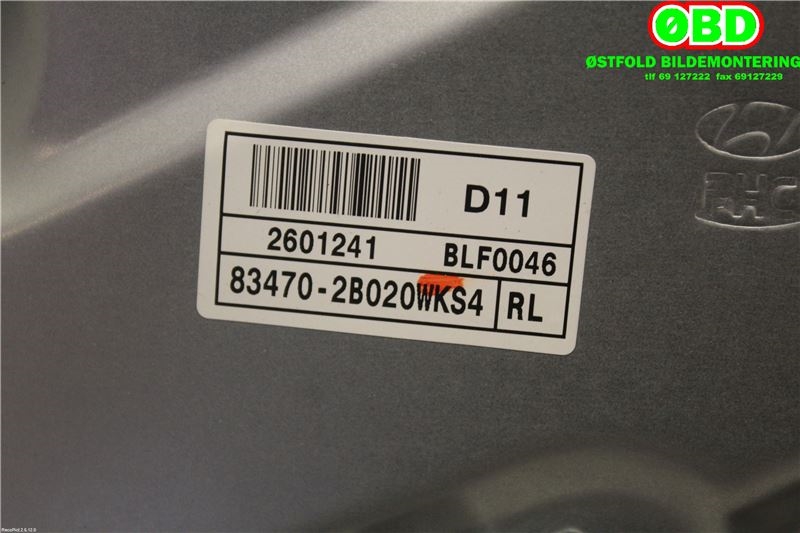 Ruteheis til Hyundai Santa Fe 2006-2009 (Type II, Fase 1) (HYUNDAI|834712B000|)