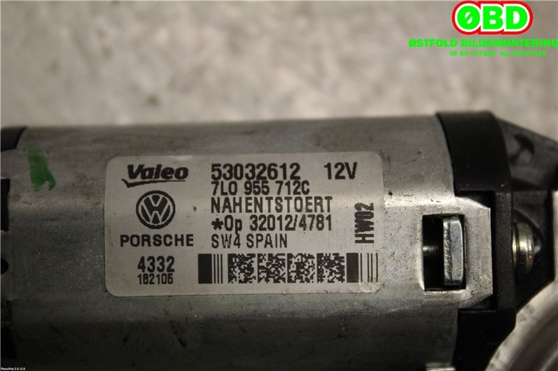 Viskermotor bakrute til VW Touareg 2003-2007 (Type I, Fase 1)  (VOLKSWAGEN|7L0 955 712 C||7L0955712C)