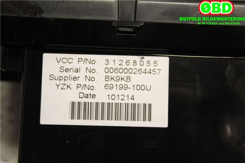 Instrument kjørecomputer til Volvo V50 2007-2012 (Fase 2)  (VOLVO|36001469||31268055)