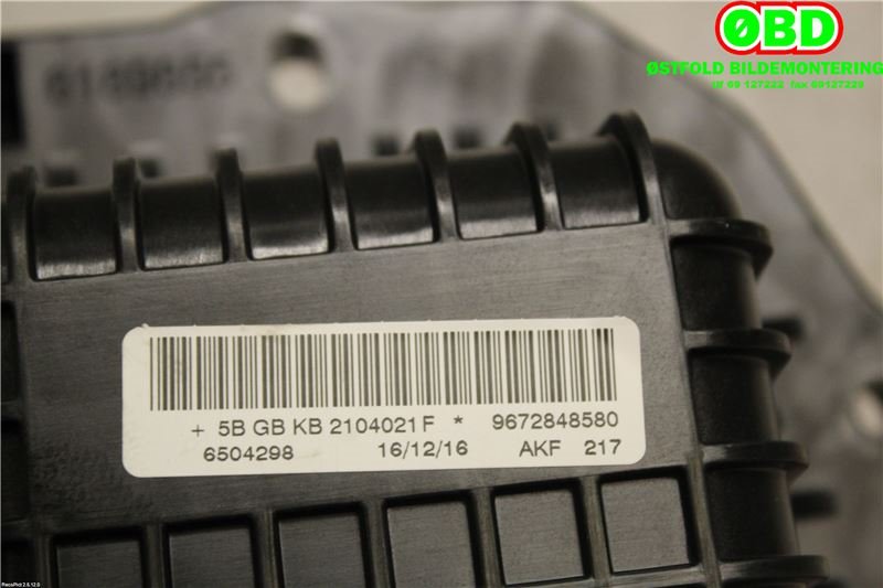 Airbag passasjer til Peugeot 208 2012-2019 (Type I)  (PEUGEOT|9672848580|)