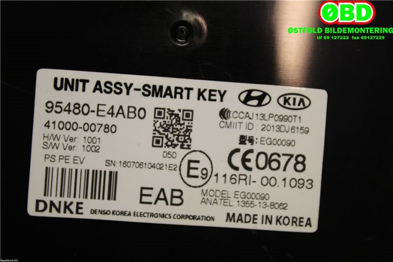Styreenhet diverse til Kia Soul 2014-2019 (Type II) (KIA|95480E4AB0|)