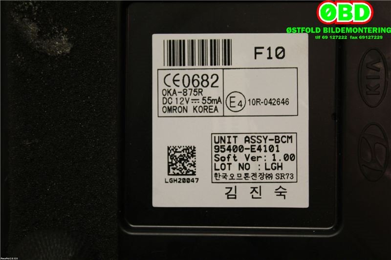 Styreenhet diverse til Kia Soul 2014-2019 (Type II)  (KIA|95400E4101|)