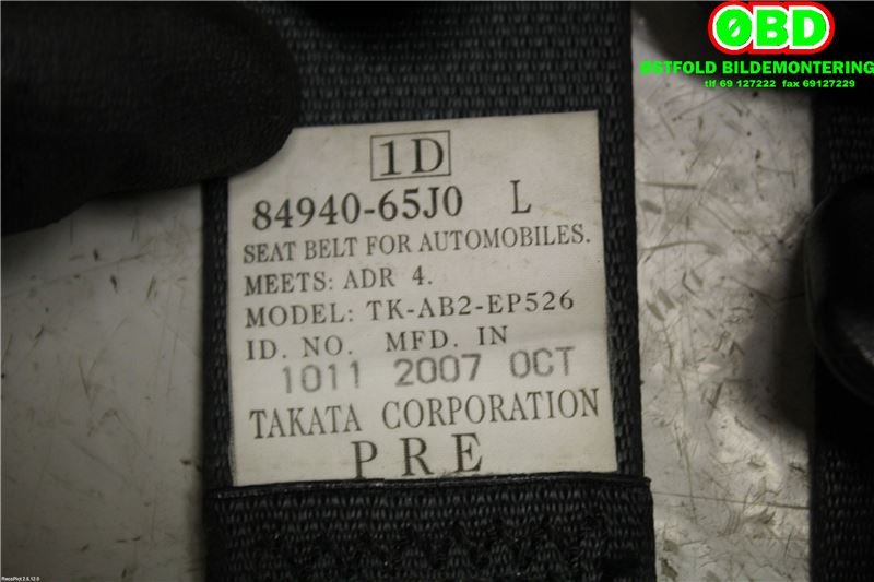Airbag beltestrammer til Suzuki Grand Vitara 2005-2015 (Type III) (SUZUKI|)