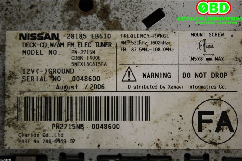 Bilstereo til Nissan Navara 2005-2010 (Fase 1) (D40) (D40) (NISSAN|)