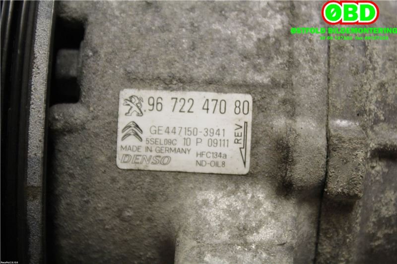 Aircondition kompressor til Peugeot 208 2012-2019 (Type I)  (PEUGEOT|9822184980||9672247080)