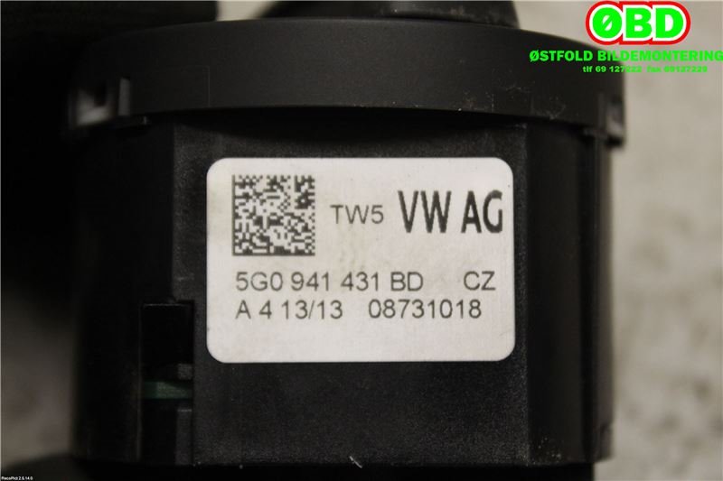 Bryter lys til VW Golf VII 2012-2017 (Fase 1) (VOLKSWAGEN|5G0 941 431 BD||5G0941431BD)