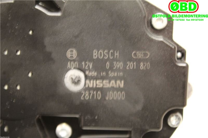 Viskermotor bakrute til Nissan Qashqai 2010-2014 (Type I, Fase 2)  (NISSAN|28710JD000|)