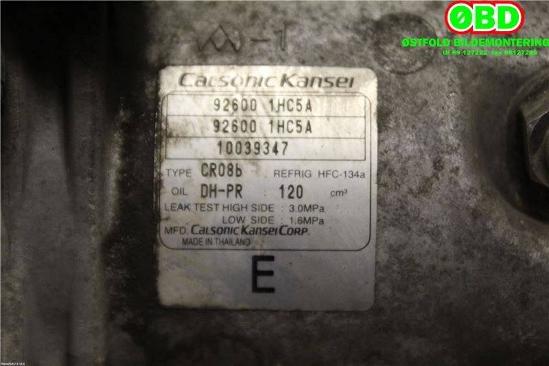 Aircondition kompressor til Nissan Micra 2011-2017 (K13) (K13) (NISSAN|926003VA0D|926001HC5A|)