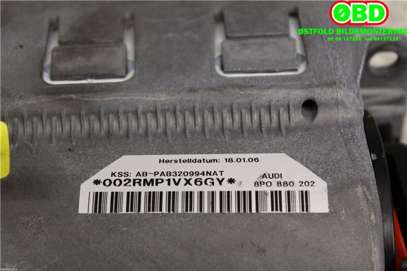 Airbag passasjer til Audi A3 2003-2008 (Type II, Fase 1)  (AUDI|8P0880202C||8P0880202)
