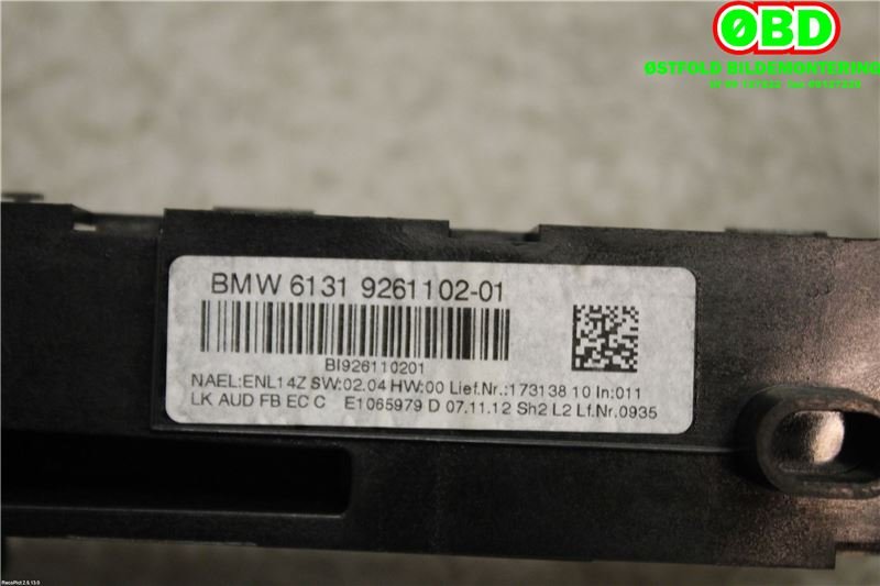 Bilstereo diverse til BMW 3-Serie 2012-2018 (F30/F31/F34) (F30/F31/F34) (BMW|61 31 9 323 554||61319261102)