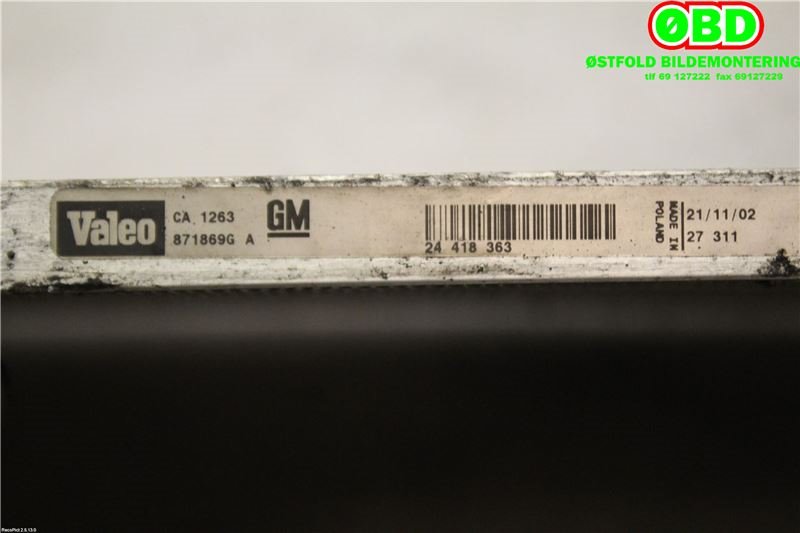 Aircondition radiator til Opel Vectra C 2002-2005 (Type I)  (OPEL|24418363|1850077)