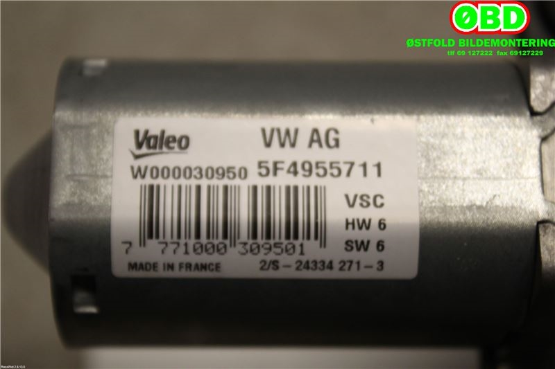 Viskermotor bakrute til Škoda Octavia 2013-2016 (Type III, Fase 1) (SKODA|5F4 955 711|5F4 955 711 A|5F4955711)