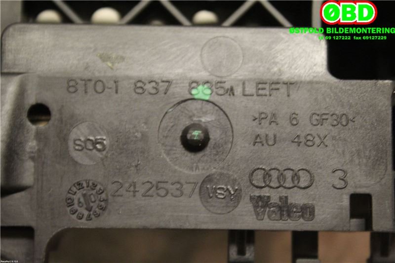 Dørhåndtak utv venstre bak til Audi Q5 2008-2012 (Type I, Fase 1)  (AUDI|8T0 837 205 A|8T0 837 885 B|8T0837885A)