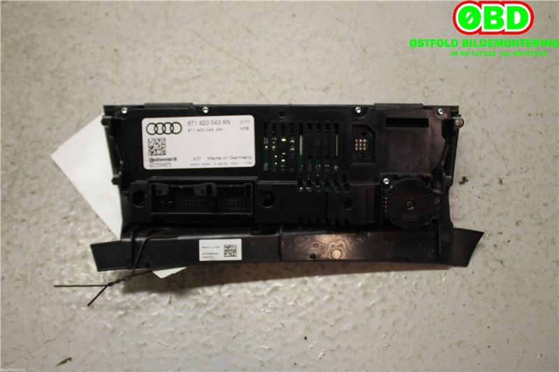 Varmeapparat betjening til Audi Q5 2008-2012 (Type I, Fase 1)  (AUDI|8T1 820 043 AH||8T1820043AN)