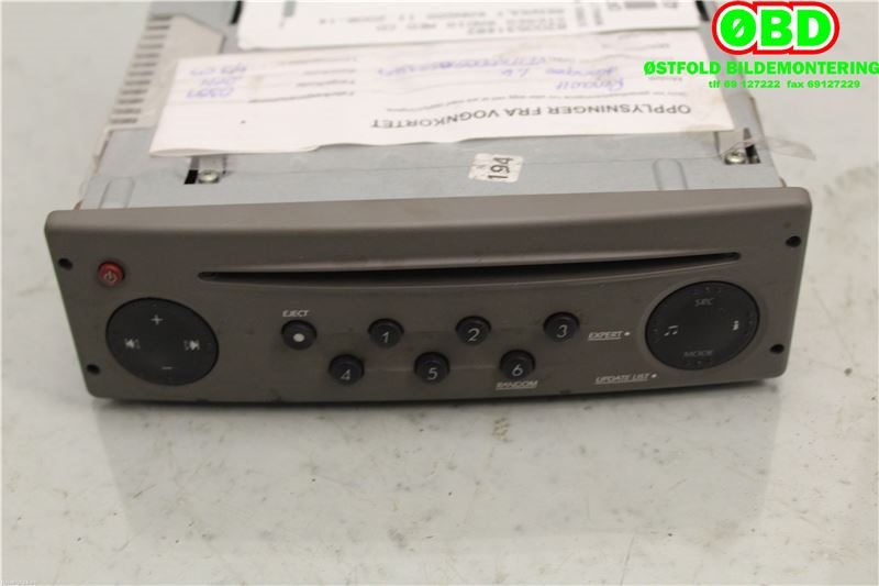 Bilstereo til Renault Kangoo, 2008-2021 (Type II) (RENAULT|8200531482)