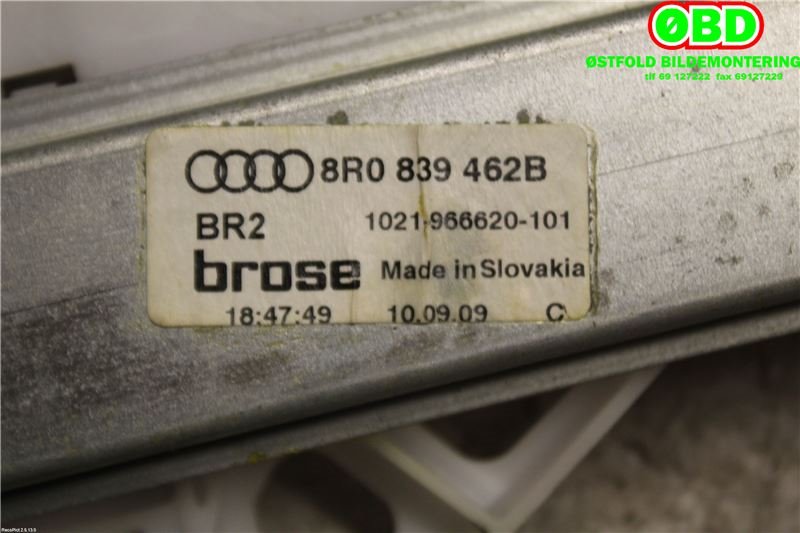 Ruteheis til Audi Q5 2008-2012 (Type I, Fase 1)  (AUDI|8R0 839 462 D|8R0 839 462 E|8R0839462B)