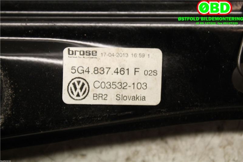 Ruteheis til VW Golf VII 2012-2017 (Fase 1)  (VOLKSWAGEN|5G4 837 461 H||5G4837461F)