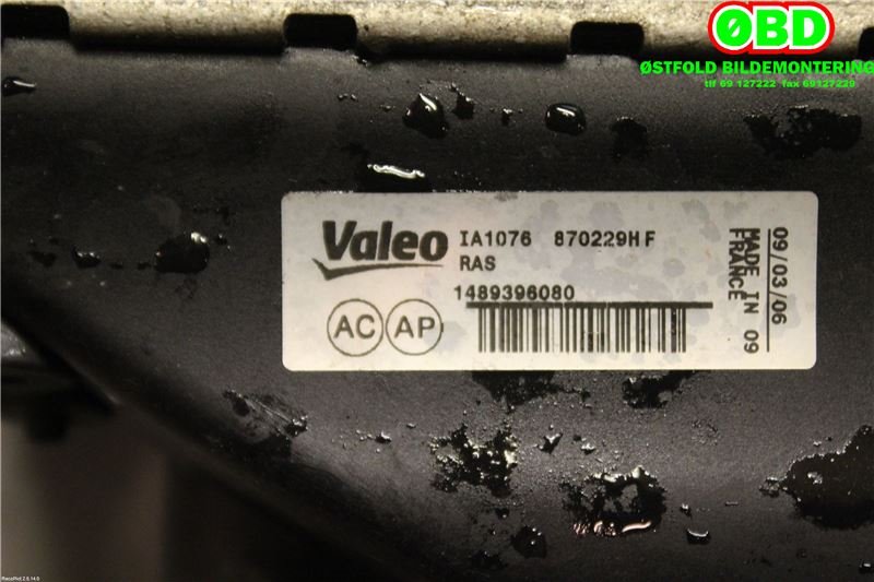 Intercooler til Citroën C8 2003-2008  (CITROEN|0384G0||1489396080)