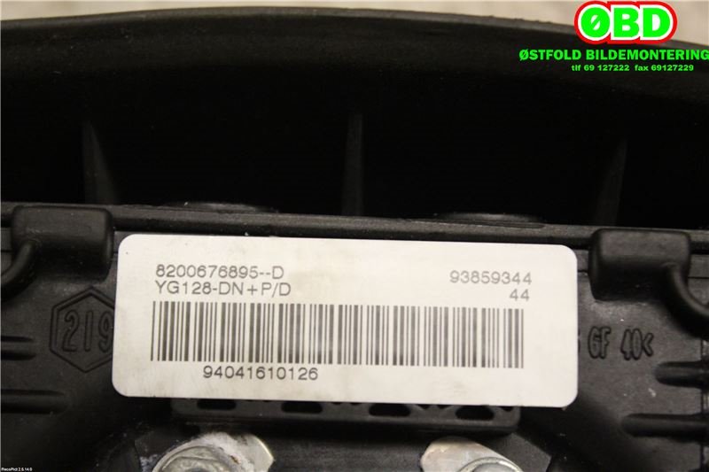 Airbag rattpute til Renault Trafic 2006-2014  (RENAULT|8200676895|)