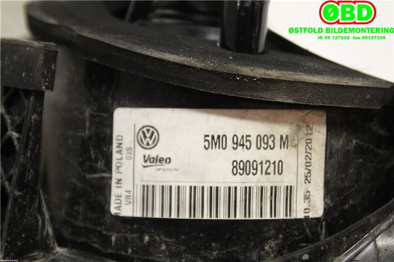 Baklykt venstre indre til VW Golf, Plus/Cross 2009-2013 (Fase 2)  (VOLKSWAGEN|5M0 945 093 M||5M0945093M)