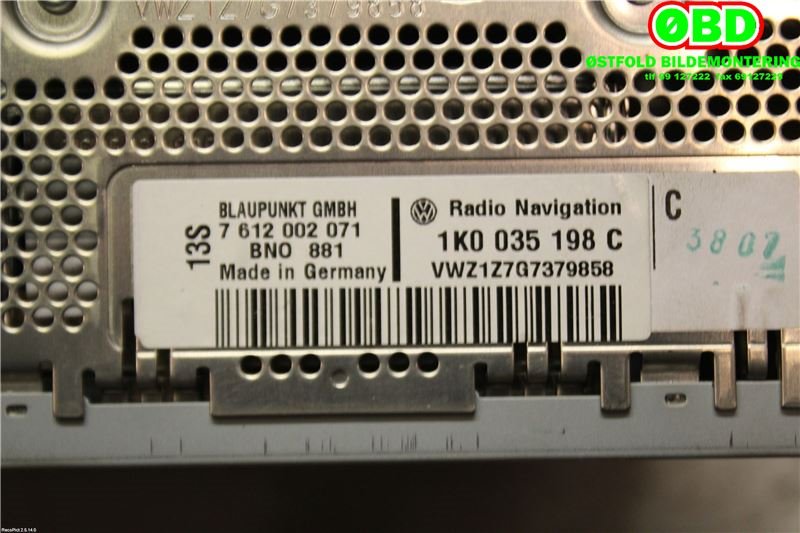 Bilstereo navigasjon til VW Golf V, Combi 2003-2008  (VOLKSWAGEN|1K0 035 198 C||1K0035198C)