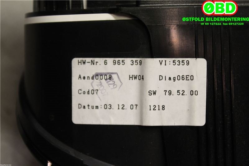 Instrumentpanel til BMW 5-Serie 2003-2010 (E60/E61) (E60/E61) (BMW|62 10 9 194 889||62119177261)