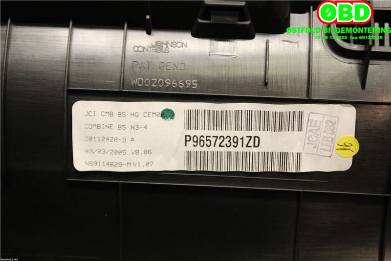 Instrumentpanel til Citroën C4 2004-2011 (Type I) (CITROEN|6106VZ|96572391ZD)