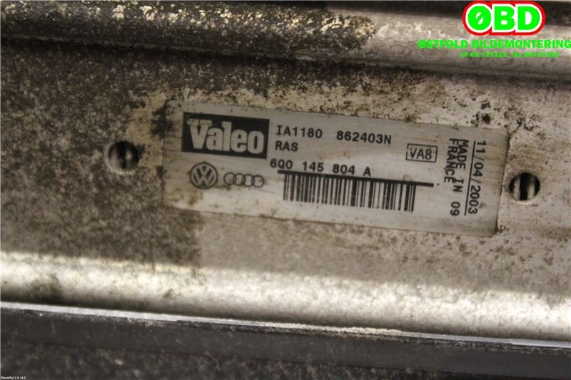 Intercooler til VW Polo 2002-2005 (Type IV, Fase 1)  (VOLKSWAGEN|6Q0 145 804 A||6Q0145804A)