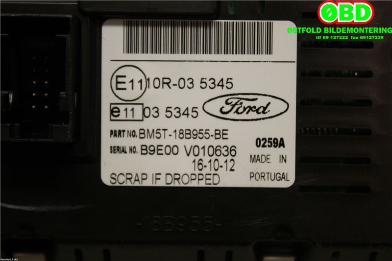Instrument kjørecomputer til Ford Focus 2011-2014 (Type III, Fase 1)  (FORD|2021920||BM5T18B955BE)