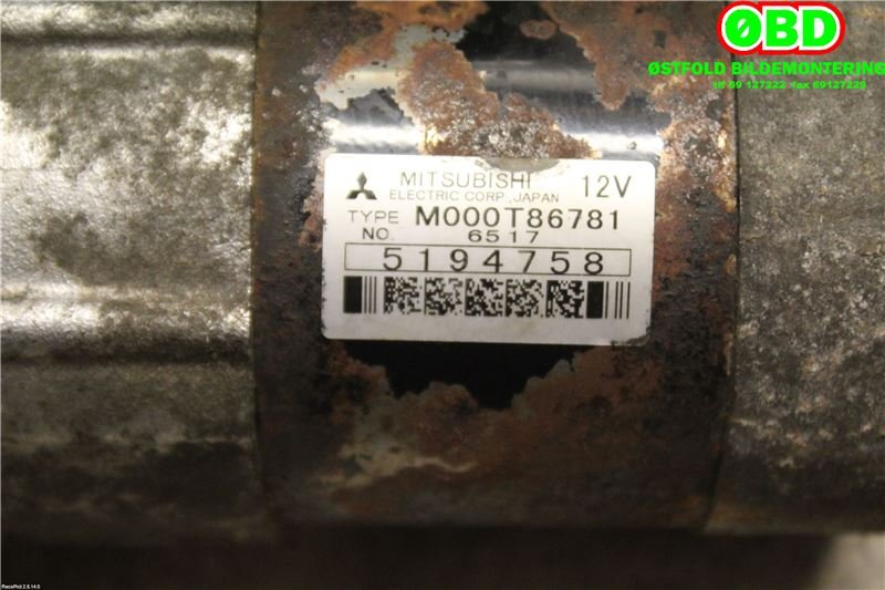 Starter til Saab 9-5 2006-2010 (Type I, Fase 3)  (SAAB|5194758|M000T86781)